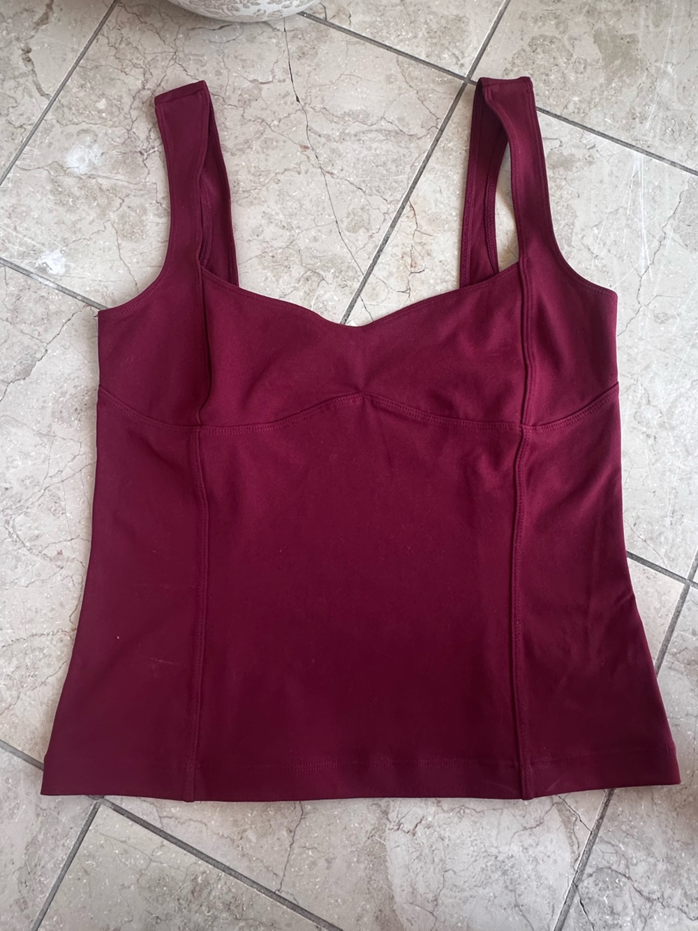 Free People Strap Tank Top in Burgundy Wine